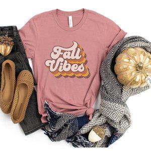 Fall Vibes Adult Womens Tee 100% Cotton
